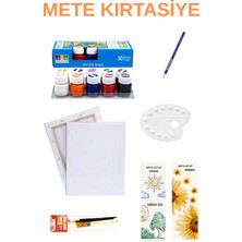  10'lu akrilik südor, 25x35 tuval , 3'lü fırça seti  ,palet,  3b resim kalemi