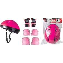 Top Rock Store Pembe Bisiklet Scooter Kask Dizlik Dirseklik Koruyucu Set