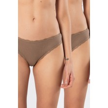 Türen Kadin Likrali Ribana Dantelli String 2'li Paket
