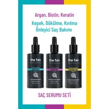 the fair. Saç Bakım Serumu Seti 3×50 ml Kepek Kırılma Dökülme Karşıtı Vegan Argan Keratin Biotin
