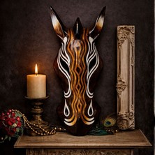 Uretti - Okay 5711 5604 At Kafası Mask Ahşap Duvar Dekoru - Kahverengi / 30 cm