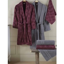 Sb Shopping Talya Bornoz Seti Fuşya K.gri