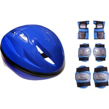 Top Rock Store Bisiklet Çocuk Mavi Kask Dizlik Dirseklik Koruyucu Set Destek ve Koruma Güvenli
