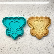 Craftelle Kalp Buketi Kurabiye Kalıbı ve Damga Seti | Fiyonklu Kalp Demeti | Sevgililer Günü ve Anneler Günü | Şeker Hamuru, Kil Şekillendirici