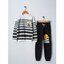 Buufuu Summer Baskılı  Uzun Kollu Cepli  Unisex Çocuk Alt Üst Takım