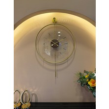 PremiumPort Masif Şeffaf Metal Duvar Saati, 50CM, Quartz Mekanizma, Dayanıklı Tasarım