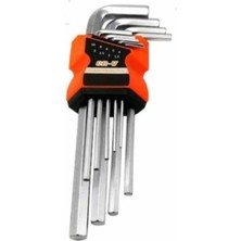 Rigour Disen Alyan Anahtar Takımı Düz 9 Parça Uzun