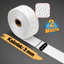 Badem10 Takviyeli Lifli (2 Metre) En: 2 cm Kalınlık: 3 mm Cam Elyaf Ekzoz Sargı Bezi Isı Yalıtım Yanmaz Bant