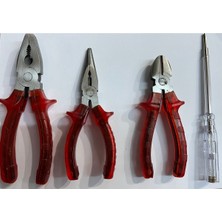 Rigour 8 mm Pense-6 mm Yankeski-6 mm Kargaburnu 3 Lü Set Pense Seti+Elektrik Kontrol Kalemi