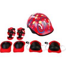 Feyza Design Çocuklar Için Renkli Kask ve Dizlik Seti, Bisiklet, Scooter, Paten Koruyucu