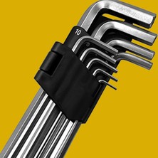 Rigour Keneth 9 Parça Uzun Boy Çelik Alyan Anahtar Seti (Allen Set) Keneth Marka Uzun Alyan Takımı Allen An