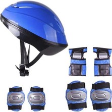 Top Rock Store Koruyucu Mavi Kask Dizlik Dirseklik Seti - Güvenli Spor Aktiviteleri Için Kask Dizlik Dirseklik