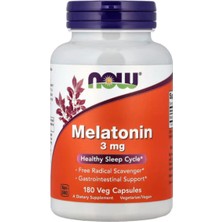 Now Foods 3 Mg, Free Radical Scavenger, Healthy Sleep Cycle, 180 Veg Capsules