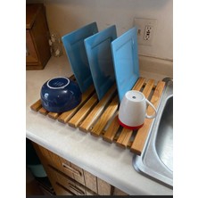 KütükOn Ahşap Bulaşık Selesi – Çok Amaçlı Bulaşıklık ve Fırın/kahve Makinesi Altı Nihale (50X30 Cm)