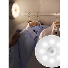 MegaVitrin Hareket Sensörlü Şarjlı Dolap Içi LED Aydınlatma - 6 Led’li Günışığı Gece Lambası - Mıknatıslı ve Taşınabilir