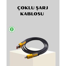 Mestore 65W Çoklu Şarj Kablosu 4’ü 1 Arada Örgülü Hızlı Veri Aktarım Usb-C Usb-A