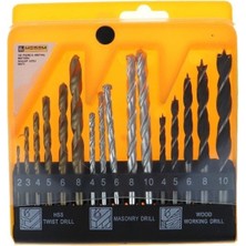 Rigour Makroyapı 16 Parça Matkap Uç Seti Beton - Ahşap - Demir Uç + Şifreli Kilit 16 Uç+Kilit