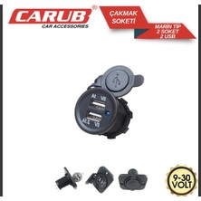 Carub Çakmak Soketi 9-30V Marine 2- USB Vakum