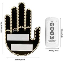 Argesco Mühendislik El Orta Parmak LED Kumandalı Araç Içi Reflektör Arka Cam El Simgesi