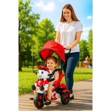 Feyza Design Renkli Figürlü Gölgelikli Itmeli Çocuk Bisikleti, Eğlence Dolu Sürüş Keyfi