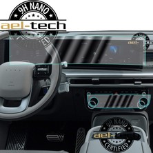 Ael-Tech Hyundai Ioniq 9 Uyumlu 12.3 Inç Navigasyon ve Klima Kontrol 9h Nano Ekran Koruyucu 2'li Set 2025-2026