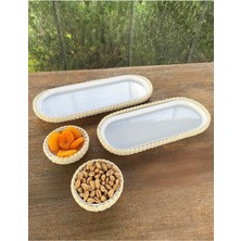 Home İnn Servis Seti 4’lü Melamin Hasır Görünümlü – Beyaz – Şık Sunum