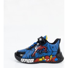 Aktaş Ayakkabı Çocuk Erkek Mavi Siyah Kırmızı Çizgi Film Karakterli Ortopedik Spor Ayakkabı