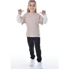 Buufuu Kol Fırfır Detaylı %100 Pamuk Uzun Kol Kız Çocuk Alt Üst Takım