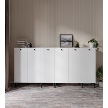 Afilli 6 Kapaklı 8 Raflı Yatay Dosya Dolabı ve Çok Amaçlı (Tamamı Mdf)