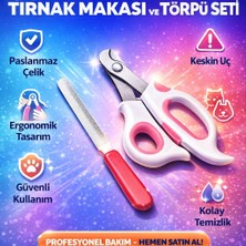 Galacticevo Evcil Hayvan Tırnak Makası Törpü Seti Kedi Köpek Paslanmaz Çelik