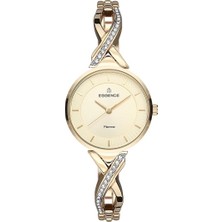 Essence Kadın Kol Saati 35 mm Sarı Kadran Gold Taşlı Kordon 3 Atm
