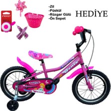 Feyza Design Pembe 16 Inç Kız Çocuk Bisikleti, 4-6 Yaş Için Eğlenceli ve Şık Seçenektir