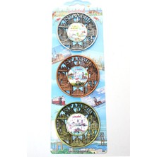 Eco Lounge Istanbul Temalı Metal Magnet 3'lü Set Model 2