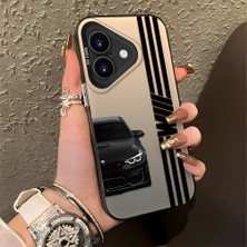 HONTINGA iPhone 16 ile Uyumlu Kılıfı Silikon Kenar Sert Arka Basitlik Anti Düşme Araba Markası Desen Telefon Kılıfı K1-0610