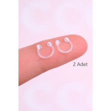 Sacce Scarves & Accessories Silikon Tragus Piercing Helix Kıkırdak Smile Piercing 2 Adet