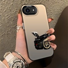 HONTINGA iPhone 16E ile Uyumlu Kılıfı Silikon Kenar Sert Arka Basitlik Anti Düşme Klasik Araba Desen Telefon Kılıfı K1-0611