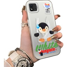 Ucuc Realme C11 2021 Uyumlu Kılıf Akrilik Sert Arka Panel Yan Silikon Darbe Emici Pinguin Desenli Kamera Koruma Kapak