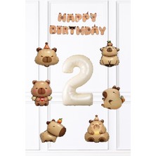 Pekshop Kapibara Doğum Günü Süsleme Seti Balon ve Banner Seti