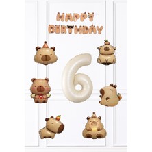 Pekshop Kapibara Doğum Günü Süsleme Seti Balon ve Banner Seti
