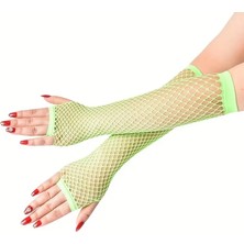 Eco Lounge Retro Neon Yeşil File Parmaksız Eldiven 26 cm