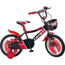 Feyza Design Erkek Çocuk Bisikleti 16 Jant Siyah Kırmızı, Dayanıklı ve Şık Tasarım