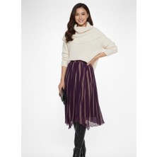 Salome Butik Kadın Astarlı Beli Lastikli Şifon Etek