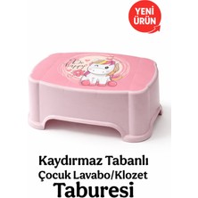 Funny Life Kaydırmaz Tabanlı Pembe Çocuk Basamağı - Çocuk Kaymaz Basamak