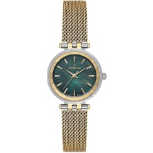 Essence Kol Saati – Yeşil Kadran, Altın Renk Çelik Kordon, 5 Atm