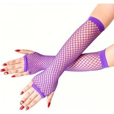 MiraLive 80’ler 90’lar Retro Mor File Parmaksız Eldiven 26 cm