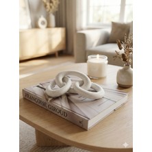 KMA Tekstil Modern Beyaz Zincir Dekoratif Obje – Şık Masaüstü ve Kitaplık Süs Eşyası