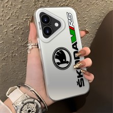 HONTINGA iPhone 16 ile Uyumlu Kılıfı Silikon Kenar Sert Arka Basitlik Anti Düşme Amg Desen Telefon Kılıfı K1-0609