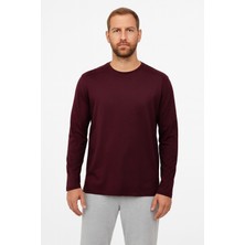 Cottonland Erkek Colbert Uzun Kollu O Yaka Baskısız Dökümlü Penye T-Shirt