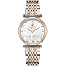Beverly Hills Polo Club Kadın Kol Saati Rose Gold Silver Kordon Beyaz Kadran Safir Kaplamalı Cam