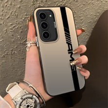 HONTINGA Samsung Galaxy S23 ile Uyumlu Kılıfı Silikon Kenar Sert Arka Basitlik Anti Düşme Amg Desen Telefon Kılıfı K1-0609